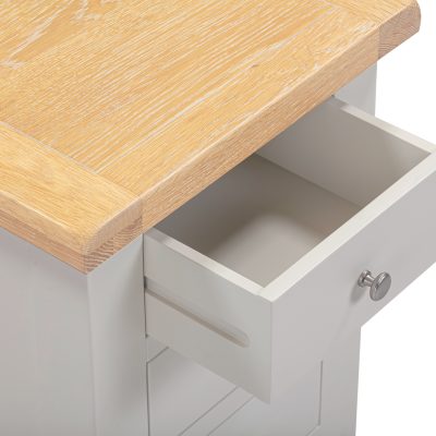 WINDSOR 3 DRAWER BEDSIDE - PEBBLE GREY/OAK (PRE-ORDER FOR AUGUST)