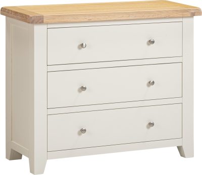 WINDSOR 3 DRAWER CHEST - IVORY/OAK (PRE-ORDER FOR AUGUST)