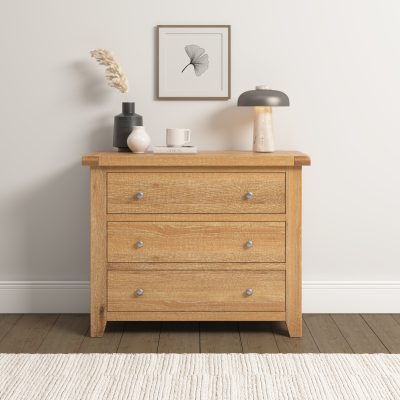 WINDSOR 3 DRAWER CHEST - NATURAL OAK (PRE-ORDER FOR AUGUST)