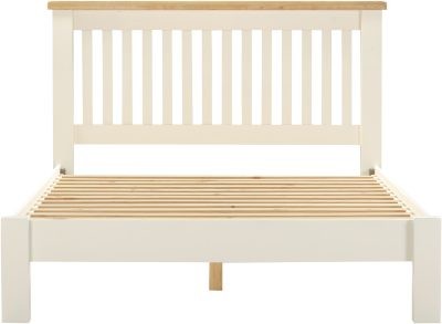 WINDSOR 4'6" LOW END BED - IVORY/OAK (PRE-ORDER FOR AUGUST)