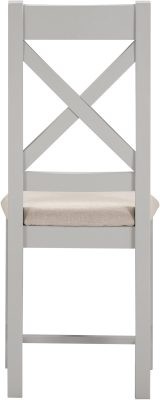 WINDSOR CROSS BACK DINING CHAIR (X2 PER BOX) - PEBBLE GREY/OAT FABRIC