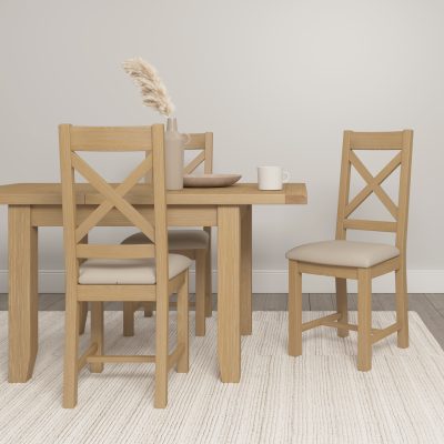 WINDSOR EXTENDING DINING TABLE - NATURAL OAK