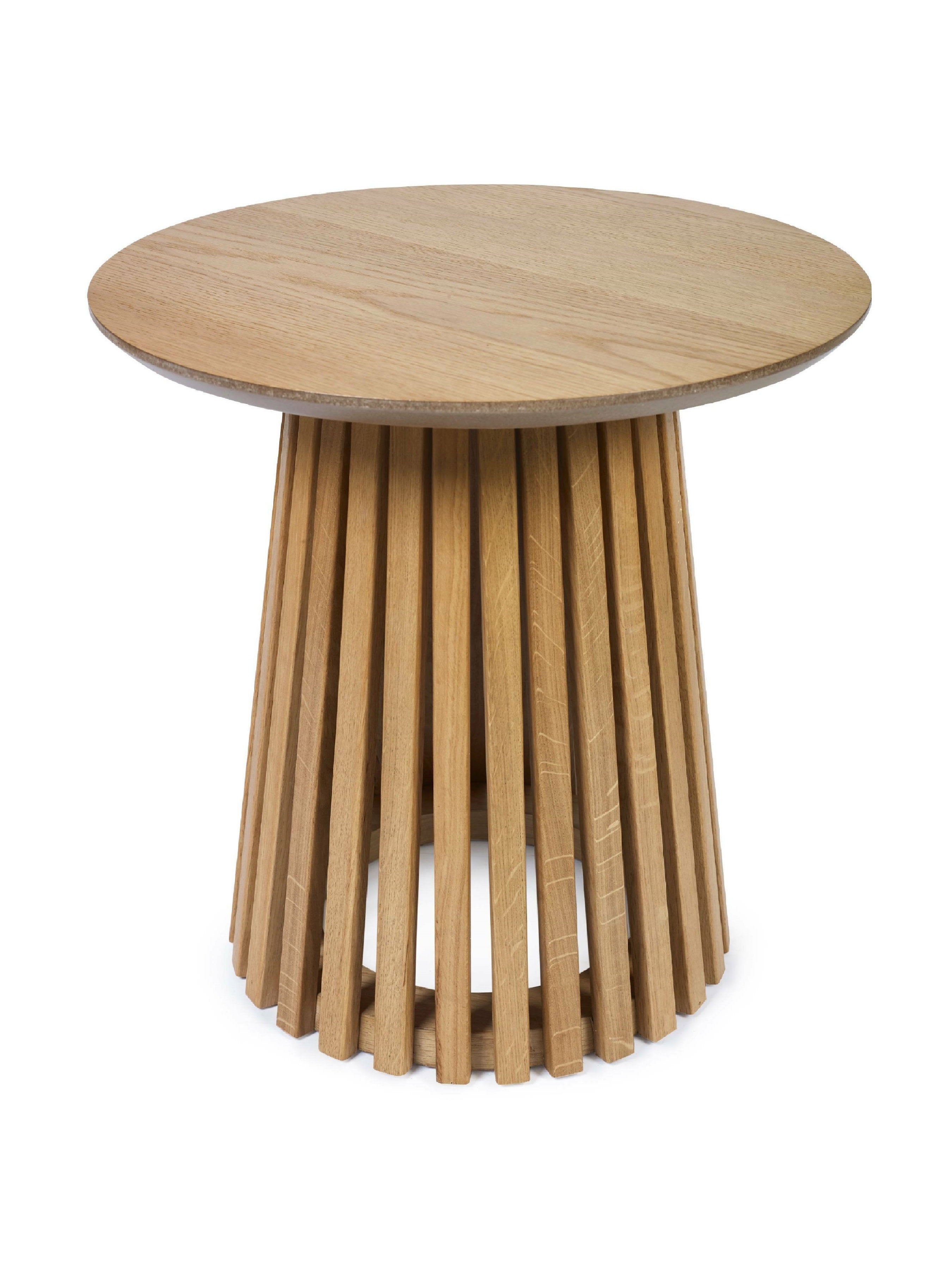 Ollie Natural Oak 45cm Round Lamp Table
