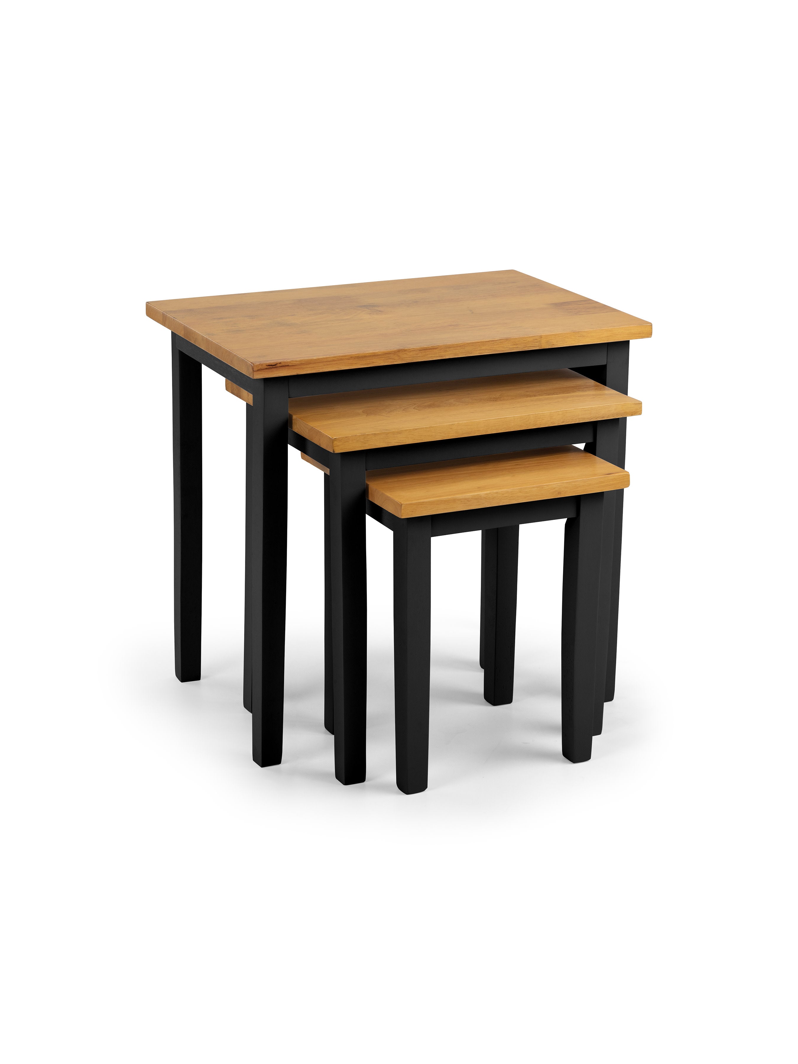 Cleo 2 Tone Black and Oak Nest of Tables