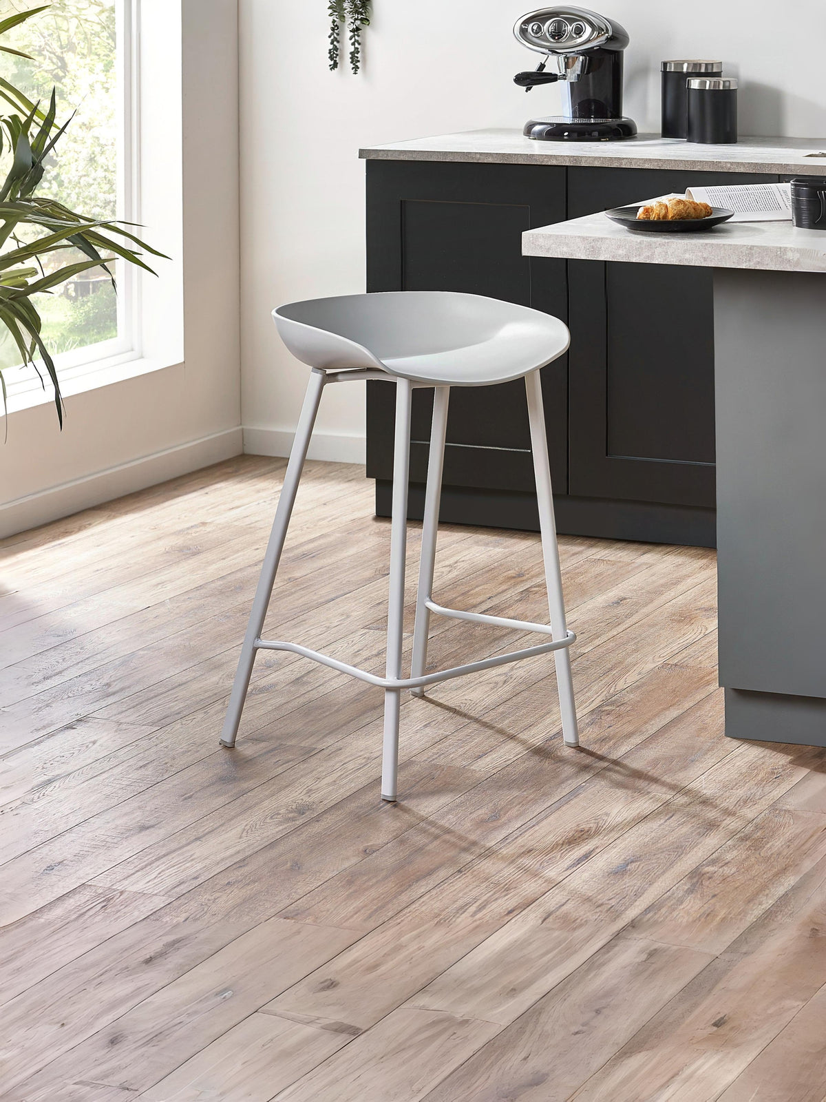 Set Of 2 Renzo Bar Stool Grey (oos)