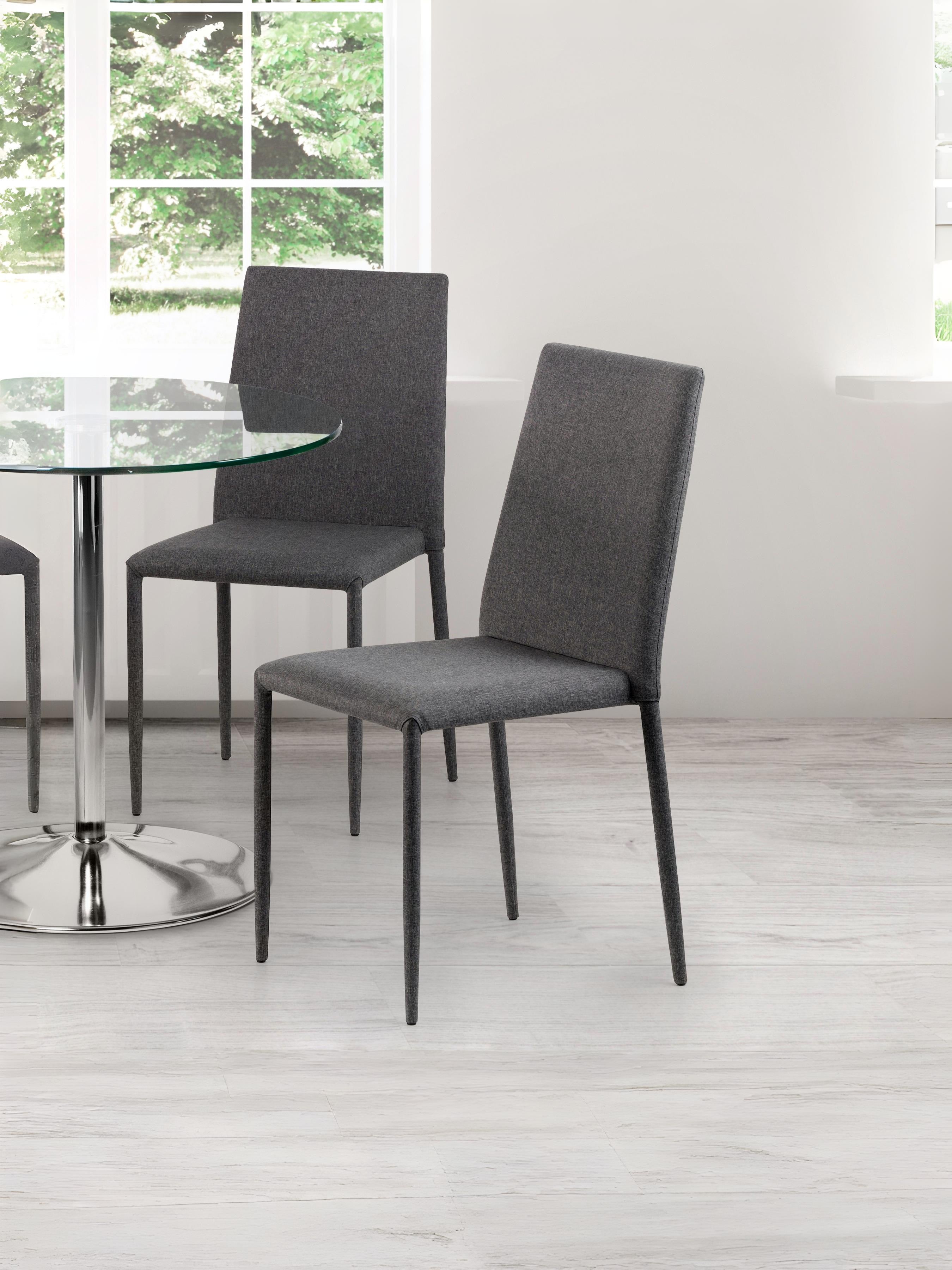 Set Of 4 Jazz Fabric Chairs Slate Grey