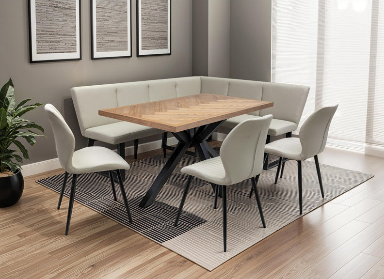 Zara Table W/Westin Benches & Davis Faux Leather Chairs
