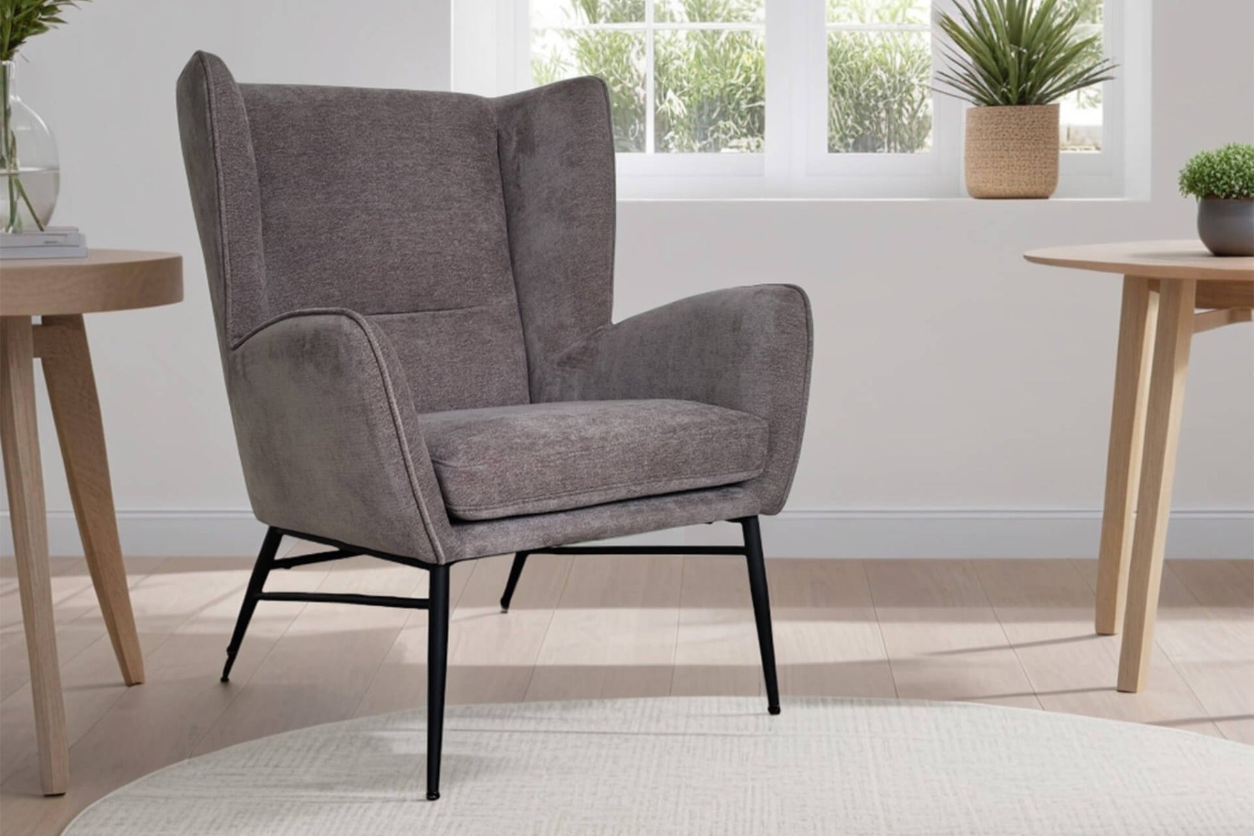 Ziggy Accent Chair – Grey or Mink | Modern Elegance & Comfort