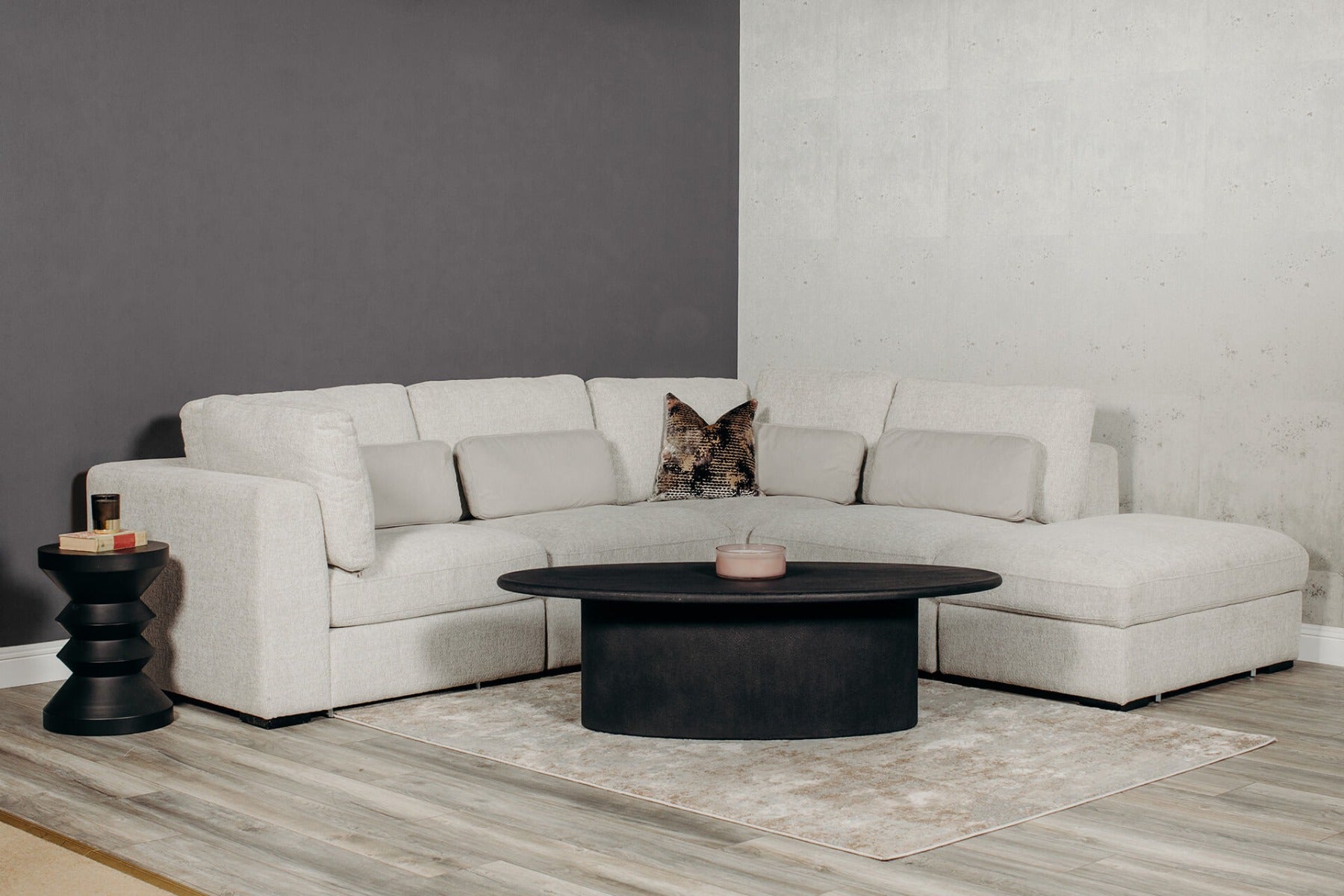 Ziola Coffee Tables in Black or White – Modern Concrete Finish Coffee Table for Industrial Style Homes