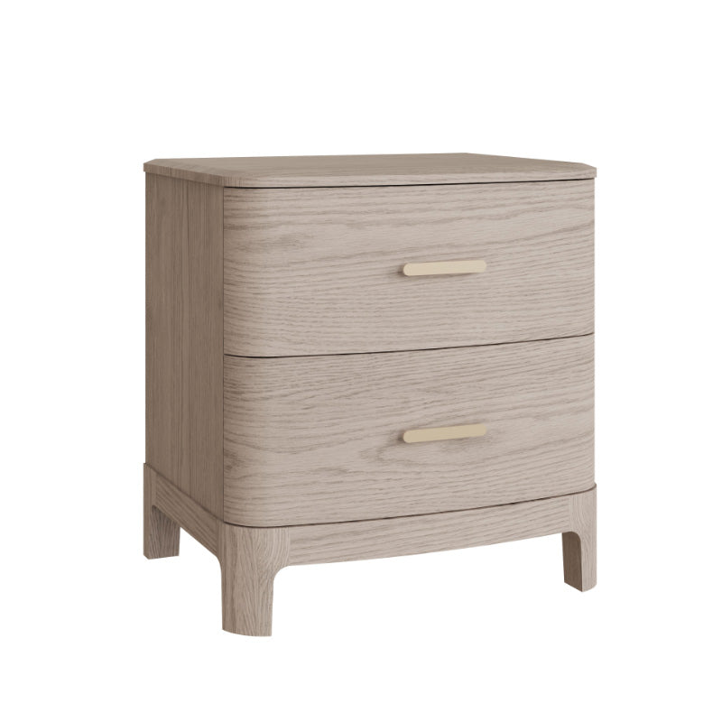 Zahra Bedside Table 2 Drawer - Parisian Cream