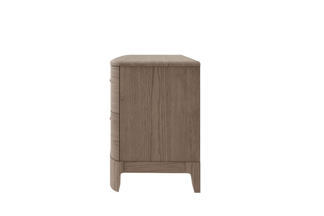 Zahra Bedside Table 2 Drawer - Parisian Cream