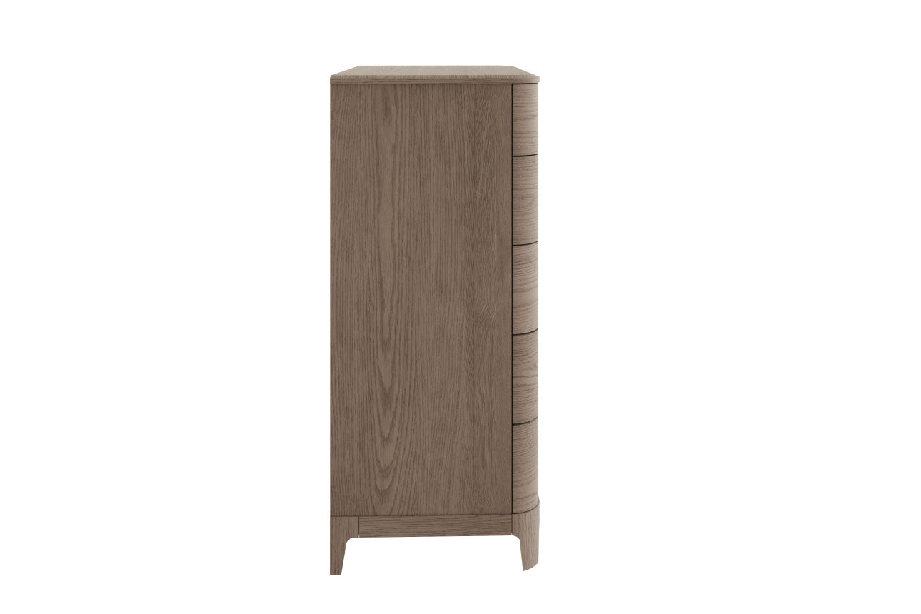 Zahra Tall Chest 5 Drawer - Parisian Cream