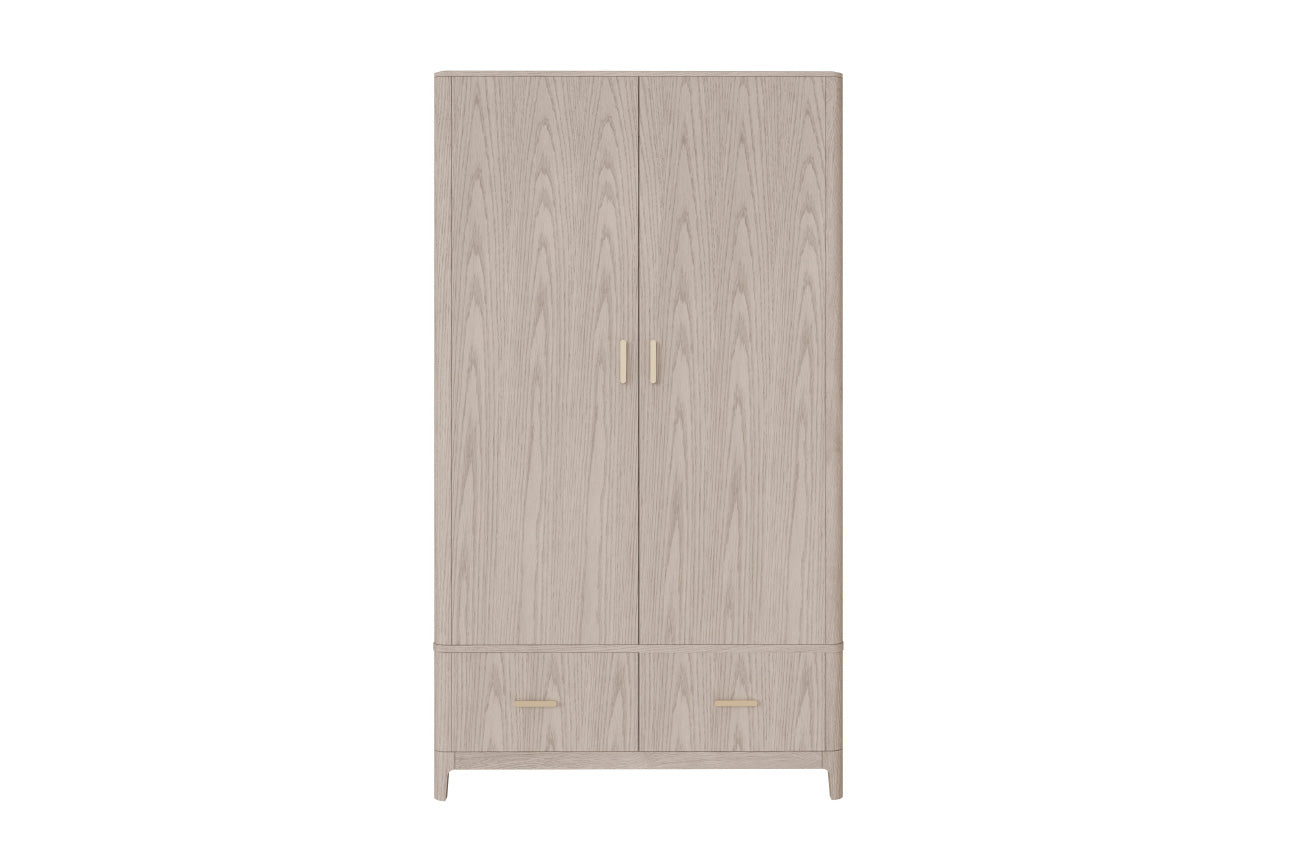 Zahra Wardrobe with 2 Doors & 2 Drawers in Parisian Cream