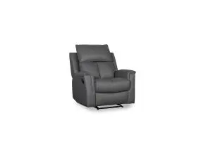 Bergamo Leather Recliner Chair-Dark Grey