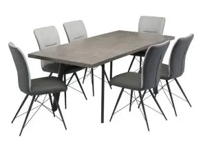 Amalfi Extending Table W/Amalfi PU/Fabric Chairs