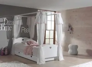 Amori Baldequin Bed With Fabric Surround