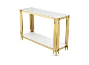 Belini Console Table Sintered Stone and Gold (Pre-order for June delivery)
