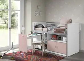 Bonny Pink Mid-Sleeper Room W/Pull-Out Desk Room