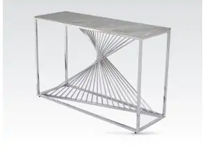 Calabria Console Table  Sintered Stone and Stainless Steel
