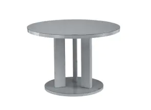 Ellie Round Glass Topped Grey Table