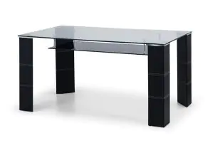 Greenwich Glass & Black Dining Table