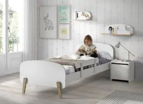 Kiddy White Bed With Rail