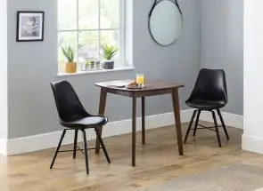 Lennox Walnut Table & Kari Black Chair Set
