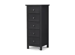 Maine Anthracite Five Drawer Tall Chest
