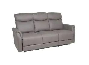 Mortimer Grey Electric Three Seat Reclining Sofa