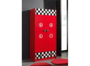 Monza Red Two Door Wardrobe Open