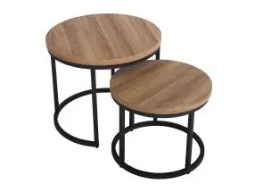 Munich Round Nest of Tables - Oak (Pre-order for May delivery)