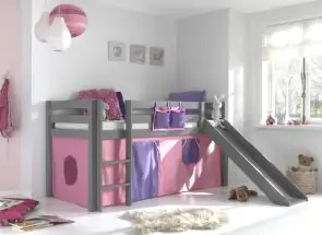 Pino Grey Mid-sleeper Bella Curtain - With Slide - Room