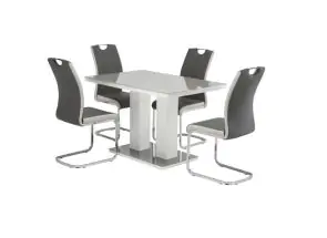 Riley 1.2 m Grey Table & Venice Grey Chairs