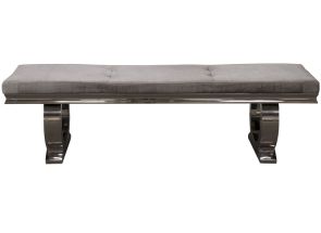 Arianna Pewter Padded Bench
