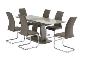 Calgary Table + Soho Taupe Chairs