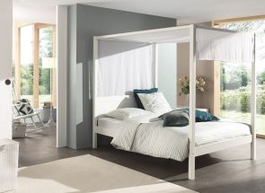 Pino Large Canopy Bed With Textile Cover Room