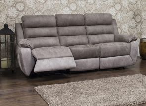 Urban Three Seat Reclining Sofa-Brown/Grey